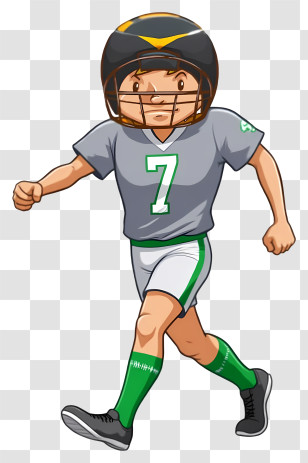 American Football Player - Cartoon Football Player In Action Transparent PNG