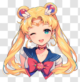 Sailor Moon - Winking Magical Girl Portrait Transparent PNG