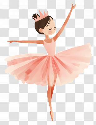 Ballet - Graceful Ballerina In Pink Dress Transparent PNG