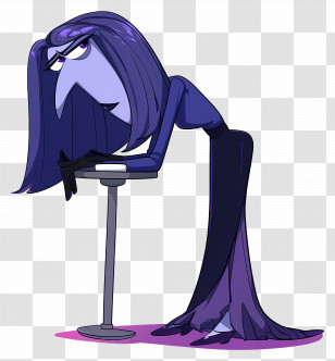 Cartoon Woman - Animated Character With Long Hair Transparent PNG