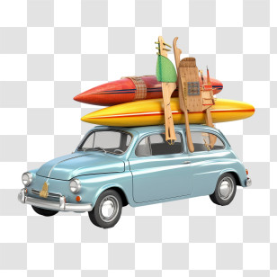 Retro Car
 - Vintage Car Equipped For Surfing Adventures Transparent PNG