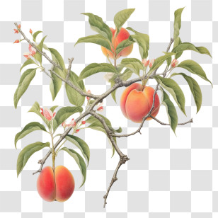 Peach Tree
 - Peach Branch With Fruits Transparent PNG