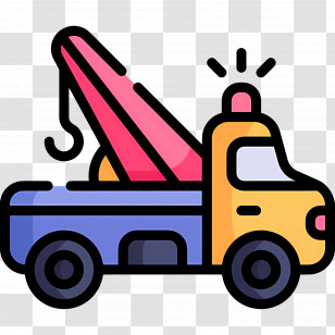 Tow Truck - Colorful Tow Truck Illustration Transparent PNG
