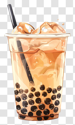 Bubble Tea - Delicious Bubble Tea With Boba Pearls Transparent PNG