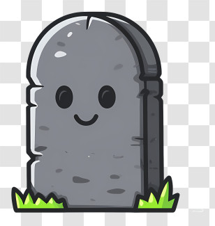 Headstone Emoji - Smiling Tombstone Cartoon Transparent PNG