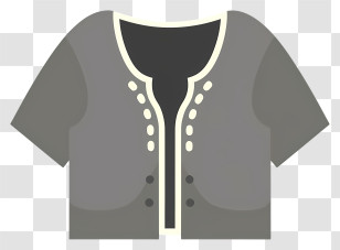 Cloth - Gray Cardigan With Buttons Transparent PNG