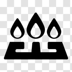 Cartoon - Gas Stove With Three Flames Transparent PNG