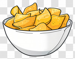 Chips Bowl - Bowl Of Crunchy Chips Illustration Transparent PNG