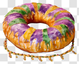 Mardi Gras - Decorative Mardi Gras King Cake Transparent PNG