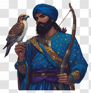 Guru Govind Singh Jayanti - Archer Holding Bird And Bow Transparent PNG