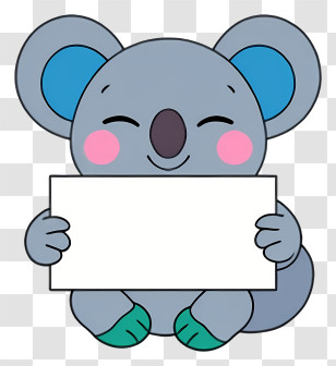Cute Koala - Koala Holding A Blank Sign Transparent PNG