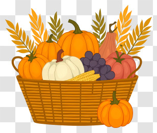 Harvest Basket Arrangement - Autumn Harvest Basket Transparent PNG