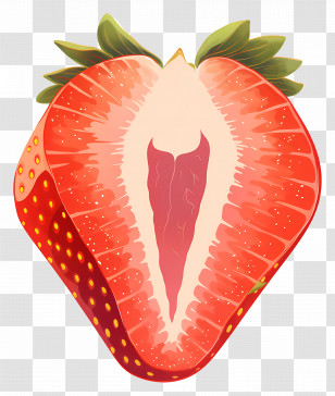 Strawberry - Half Strawberry Fruit Transparent PNG