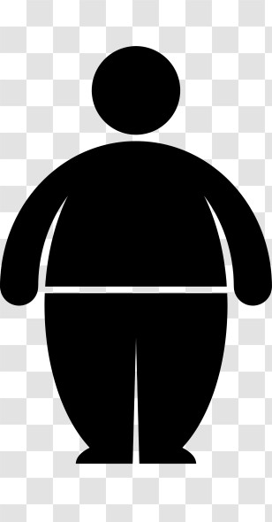 Stick Figure - Silhouette Representation Of Overweight Person Transparent PNG