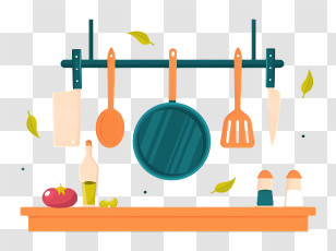 Food - Hanging Kitchen Utensils Transparent PNG
