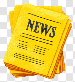 Yellowed Paper With Headlines - Yellow Newspaper Illustration Transparent PNG