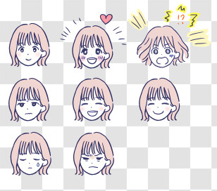 Emotions - Cartoon Facial Expressions Transparent PNG