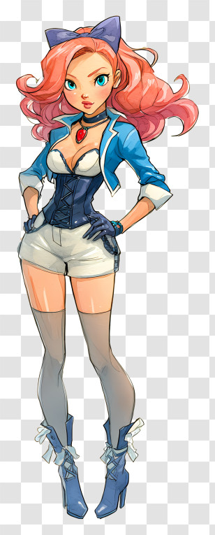 Maria Cadenzavna Eve - Pink-Haired Fashionable Heroine Illustration Transparent PNG