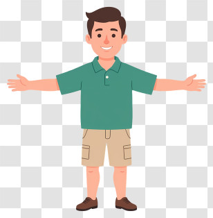 Man Feeling Happy - Cheerful Boy With Open Arms Transparent PNG