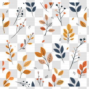 Thanksgiving Pattern - Pattern Of Autumn Leaves Design Transparent PNG