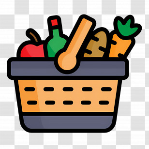 Food Gift Baskets - Basket Filled With Fresh Groceries Illustration Transparent PNG