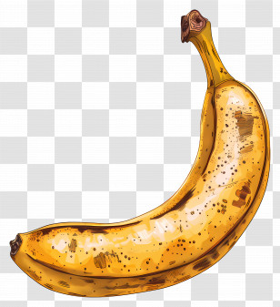 Banana - Yellow Spotted Banana Illustration Transparent PNG
