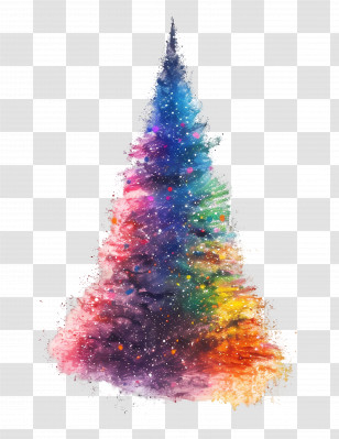 Colorful Christmas Tree - Colorful Christmas Tree With Sparkles Transparent PNG