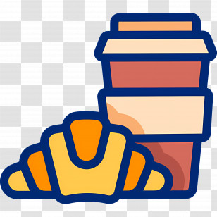 Coffee Breakfast - Coffee And Croissant Transparent PNG
