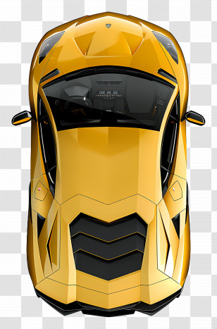 Car Top View - Top View Of Yellow Sports Car Transparent PNG