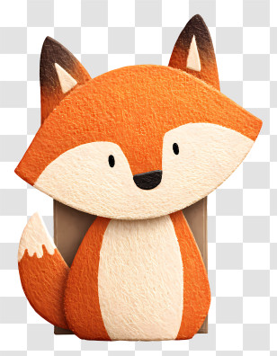 Paper Fox - Cute Cartoon Fox Transparent PNG