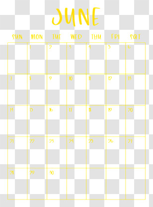 June 2026 Calendar - June Monthly Calendar Transparent PNG