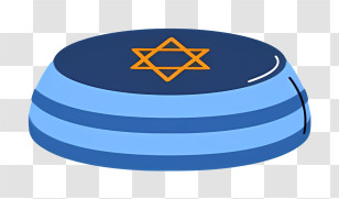 White Line - Blue Kippah With Star Of David For Hanukkah Transparent PNG
