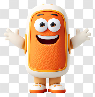 Mascot - Cheerful Orange Cartoon Character Transparent PNG