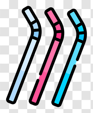 Drinking Straws - Colorful Bent Straws Transparent PNG
