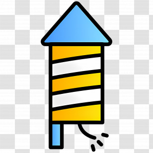 Fireworks Rocket - Blue And Yellow Rocket For New Year Celebration Transparent PNG