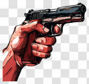 Hand Holding Gun - Hand Holding Gun Illustration Transparent PNG