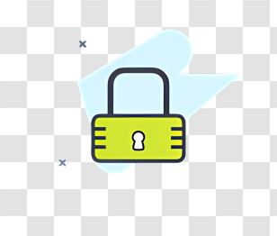 Icon - Yellow Padlock Icon For Security Concept Transparent PNG