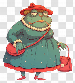 Cartoon Toad - Cartoon Frog In Dress Transparent PNG