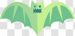 Halloween Bat - Green Bat Illustration For Halloween Transparent PNG