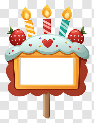 Birthday Photo Booth Prop - Birthday Cake With Candles Transparent PNG
