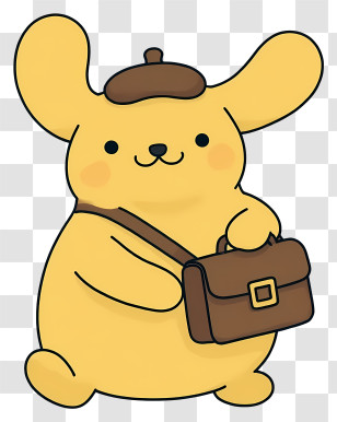 Pompompurin - Yellow Animal Carrying A Bag Transparent PNG