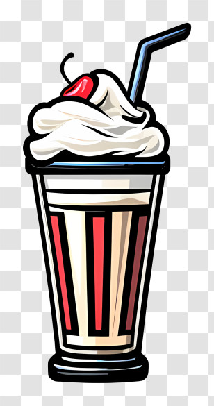 Milkshake - Pink Milkshake With Whipped Cream Transparent PNG