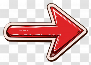 Arrow Right - Shiny Red Right Arrow Transparent PNG