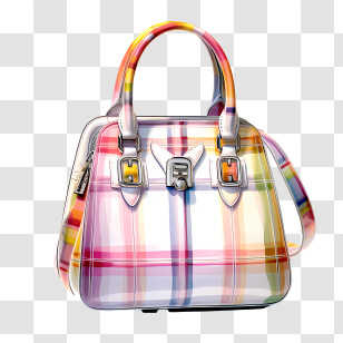 Handbag Day - Colorful Checkered Handbag Transparent PNG