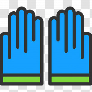Gloves - Blue Gloves With Green Trim Transparent PNG