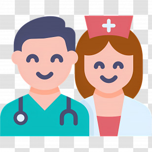 Doctor Team - Happy Cartoon Nurse And Doctor Professionals Transparent PNG