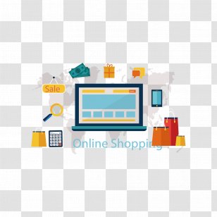 Online Shopping Computer - Vector Flat Office Transparent PNG
