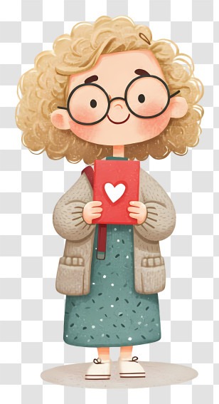 Grandmother Holding Heart Card Transparent PNG