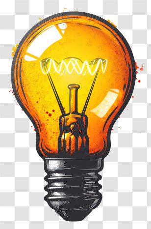 Light Bulb - Bright Yellow Light Bulb With Glowing Effect Transparent PNG