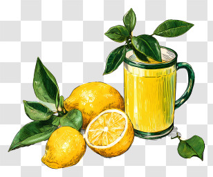 Lemon Juice - Lemon And Juice Illustration Transparent PNG